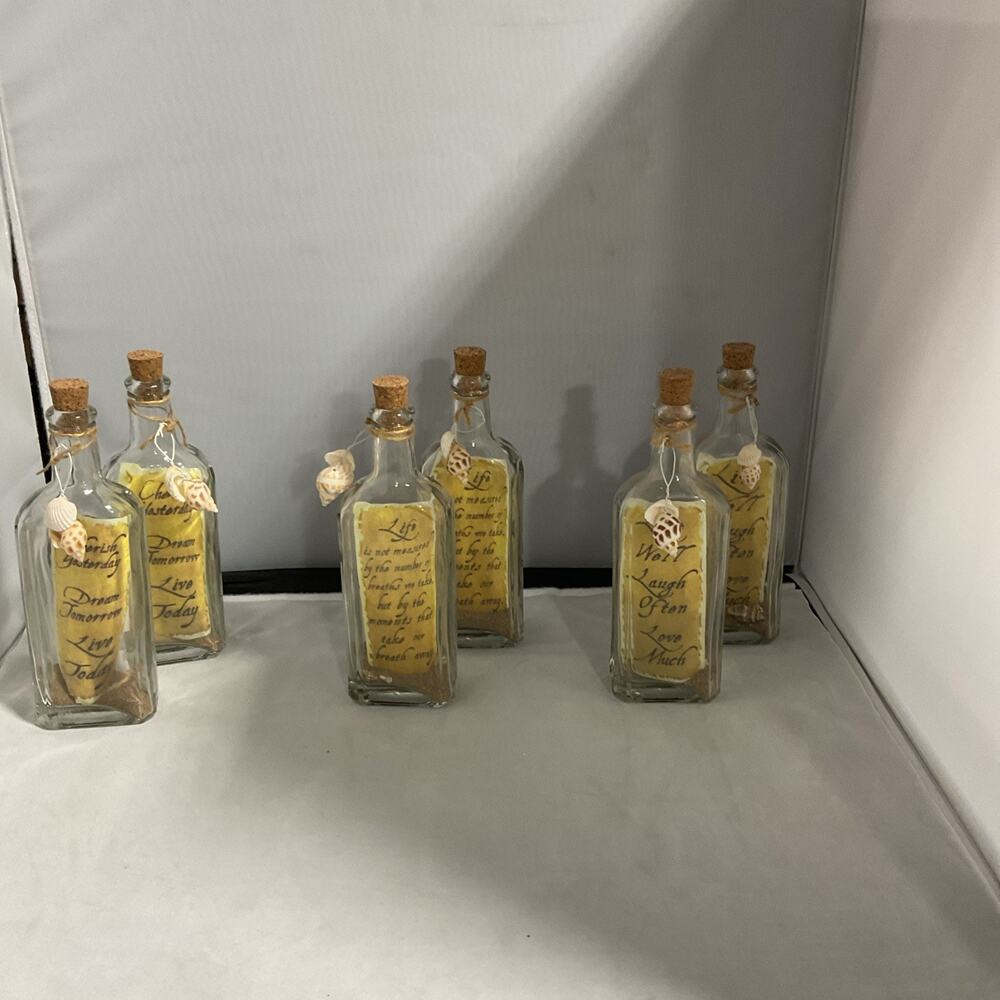 Beach Themed Message In A Bottle: Filled With Sand And Shells: Nautical Decor